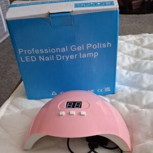 Pink LED Nail Dryer Lamp with Gel Polish Clips